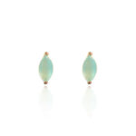 Brinco Navete Turmalina Folheado a Ouro 18K