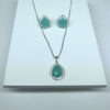 Conjunto Gota Azul Leitoso Folheado a Prata