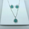 Conjunto Gota Azul Leitoso Folheado a Prata