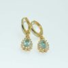 Brinco Argolinha Maya Gota Turmalina Folheado a Ouro 18K