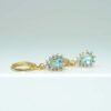 Brinco Argolinha Maya Gota Turmalina Folheado a Ouro 18K