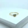 Anel Coração Micro Zircônias Folheado a Ouro 18K