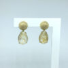 Brinco Pedra Citrino Folheado a Ouro 18K