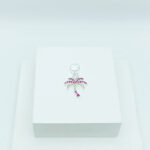 Berloque Coqueiro com Micro Zircônias Folheado a Prata