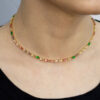 Choker Pedras Coloridas Banhada a Ouro 18k - Imagem 2