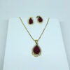 Conjunto Vermelho Rubi Folheado a Ouro 18K