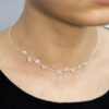 Choker Folhas Zircônias Folheado a Prata