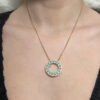 Conjunto Gota e Mandala Verde Paraíba Folheado a Ouro 18K - Image 3