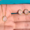 Conjunto Princesa Quartzo Rosa Folheado a Ouro 18K - Image 3