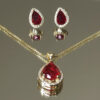 Conjunto Vermelho Rubi Folheado a Ouro 18K - Image 3