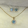 Conjunto Flor Acqua Folheado a Ouro 18K