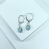 Brinco Argolinha Maya Gota Acquamarine Folheado a Prata