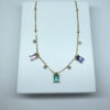 Colar Pedras Coloridas e Zircônias Folheado a Ouro 18K