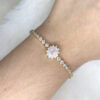 Pulseira Flor Quartzo Rosa e Zircônias Folheado a Ouro 18K - Image 2