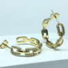Brinco Argola Elos Folheado a Ouro 18K
