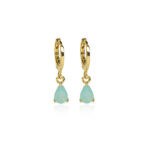 Brinco Argolinha Duda Turmalina Folheado a Ouro 18K