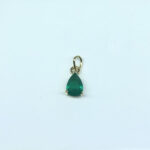 Pingente Gota Verde Esmeralda Folheado a Ouro 18K