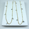 Colar Longo Cristal Folheado a Ouro 18K