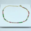 Pulseira Riviera Colorida Folheado a Ouro 18K