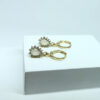 Brinco Argolinha Gota Quartzo Branco Folheado a Ouro 18K