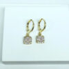 Brinco Argolinha Lilly Quartzo Rosa Folheado a Ouro 18K