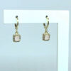 Brinco Argolinha Lilly Quartzo Rosa Folheado a Ouro 18K