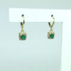 Brinco Argolinha Lilly Verde Esmeralda Folheado a Ouro 18K