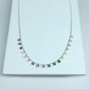 Choker com Pedras Coloridas Folheado a Prata
