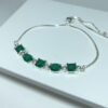 Pulseira Luisa Verde Esmeralda Folheado a Prata