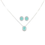 Conjunto Princesa Azul Leitoso Folheado a Prata