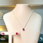 Conjunto Princesa Fúcsia Folheado a Prata