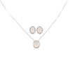 Conjunto Princesa Quartzo Branco Folheado a Prata