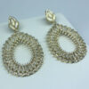 Brinco Festa Gota com Micro Zircônias Folheado a Ouro 18K