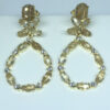 Brinco Gota Citrino com Micro Zircônias Folheado a Ouro 18K