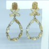 Brinco Gota Citrino com Micro Zircônias Folheado a Ouro 18K