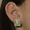 Brinco Quadrado com Micro Zircônias Folheado a Ouro 18K