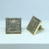 Brinco Quadrado com Micro Zircônias Folheado a Ouro 18K