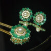 Conjunto Júlia Verde Esmeralda com Pérola Folheado a Ouro 18K