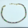 Pulseira Zircônias Coloridas Folheado Ouro 18K