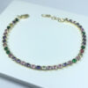 Pulseira Zircônias Coloridas Folheado Ouro 18K - Image 2