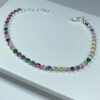 Pulseira Zircônias Coloridas Folheado a Prata