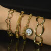 Pulseira Elos e Corrente Folheado a Ouro 18K