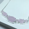 Colar Pedras Quartzo Rosa Folheado a Prata