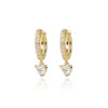 Brinco Argolinha Coração Micro Zircônias Folheado a Ouro 18K