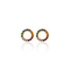 Brinco Redondo Vazado com Zircônias Coloridas Folheado a Ouro 18K